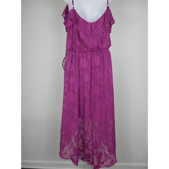 BCX Plus Size Off-The-Shoulder Ruffled Asymmetrical-Hem Tie-Waist Jacquard Dress - Picture 7 of 10